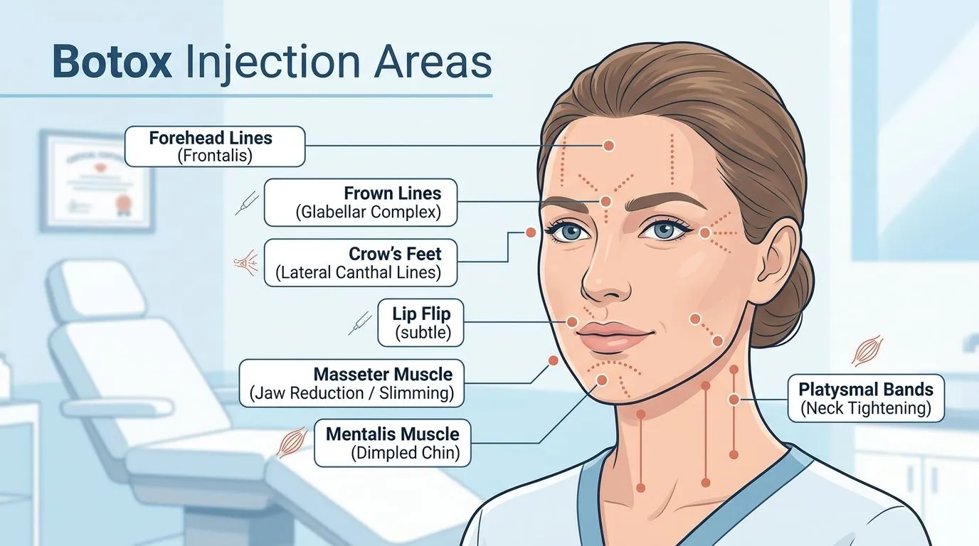 botox injection areas